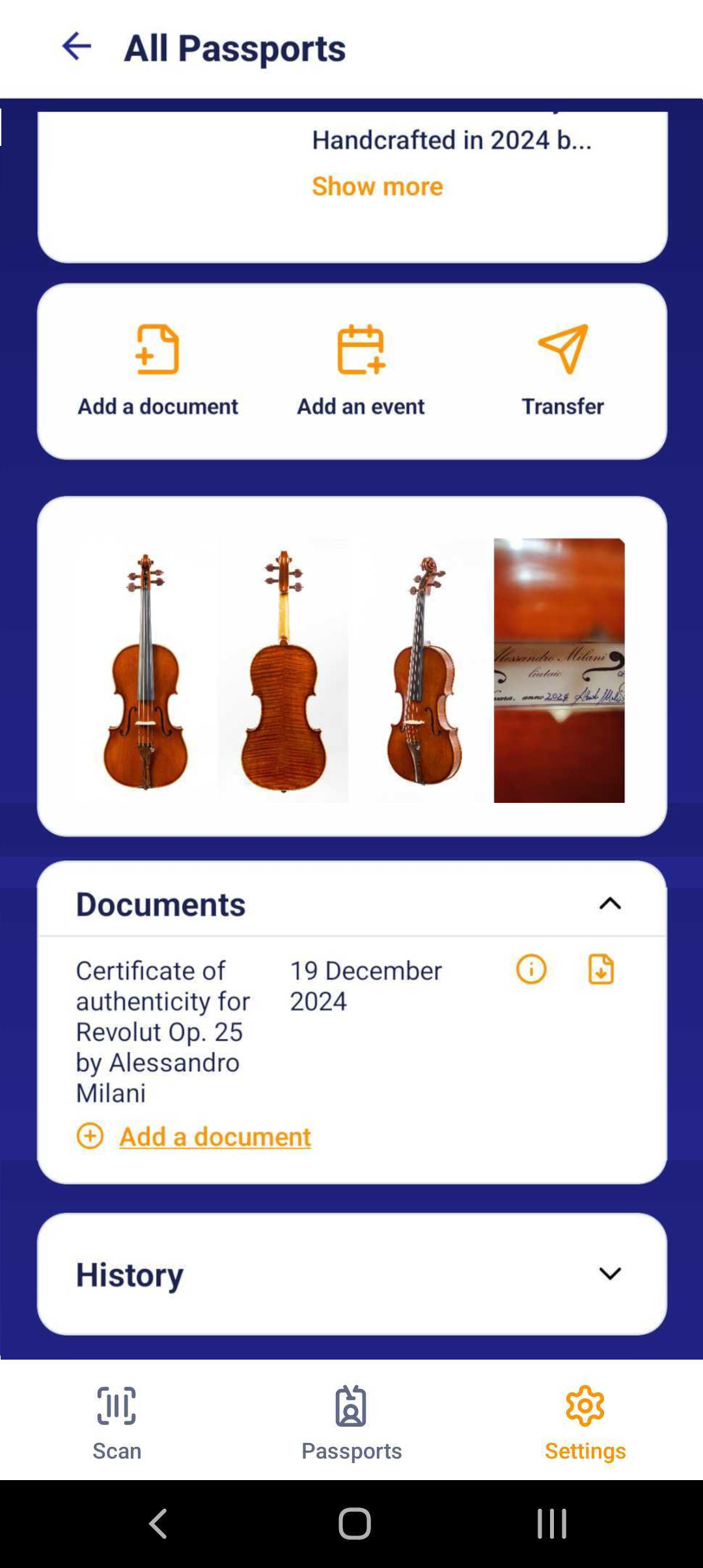 Beligent Scanner product passport details